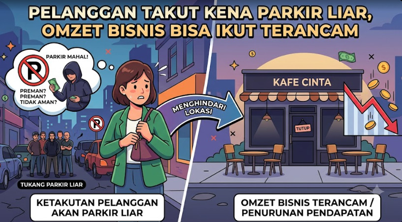 Pelanggan Takut Kena Parkir Liar, Omzet Bisnis Bisa Ikut Terancam
