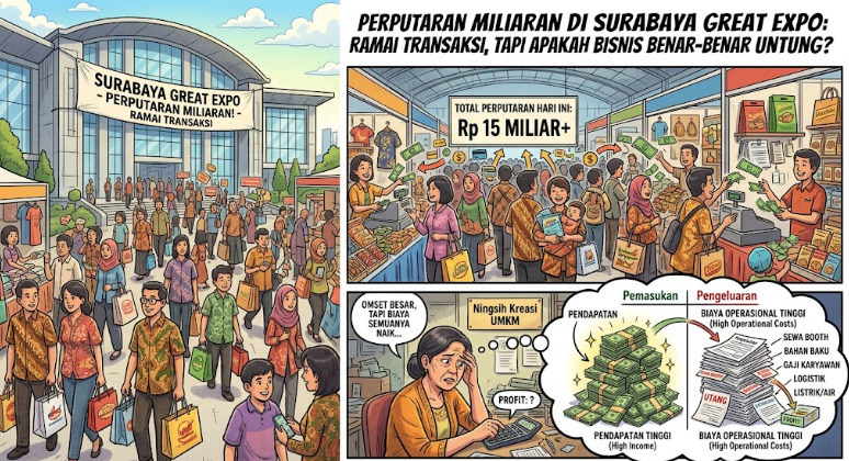 Perputaran Miliaran di Surabaya Great Expo: Ramai Transaksi, Tapi Apakah Bisnis Benar-Benar Untung?